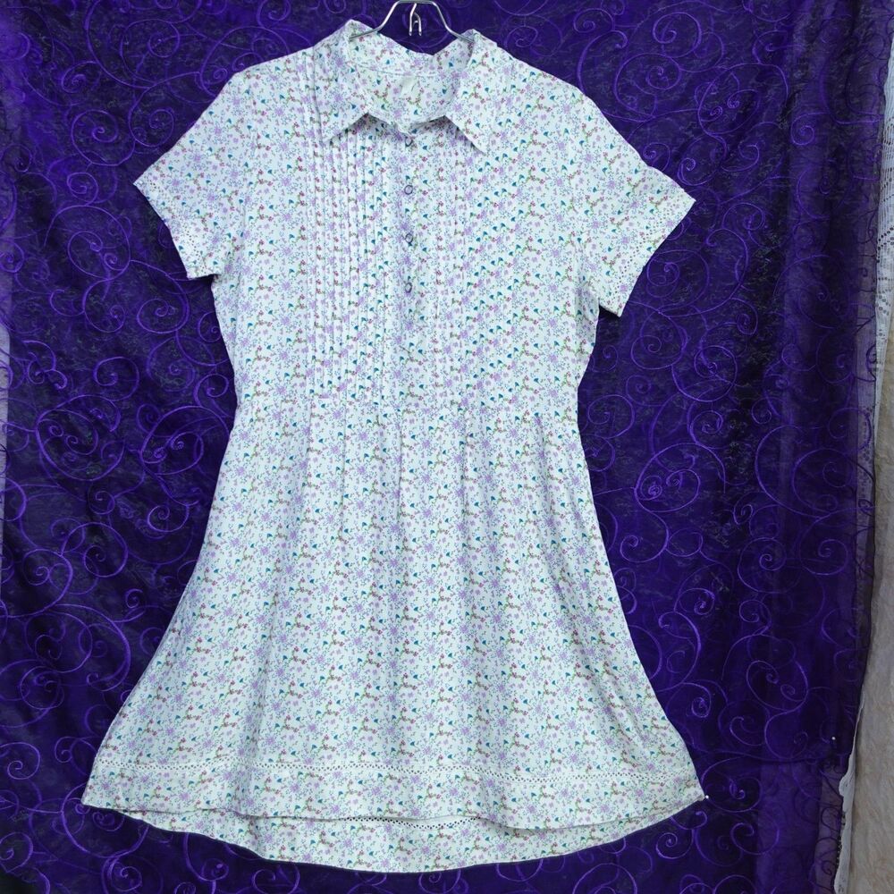 Mountain Khakis Womens Sz Medium Ditzy Floral Sporty Snap Up Dress Jackson Hole